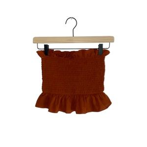 Brown/Burnt Orange Smocked Tube Top